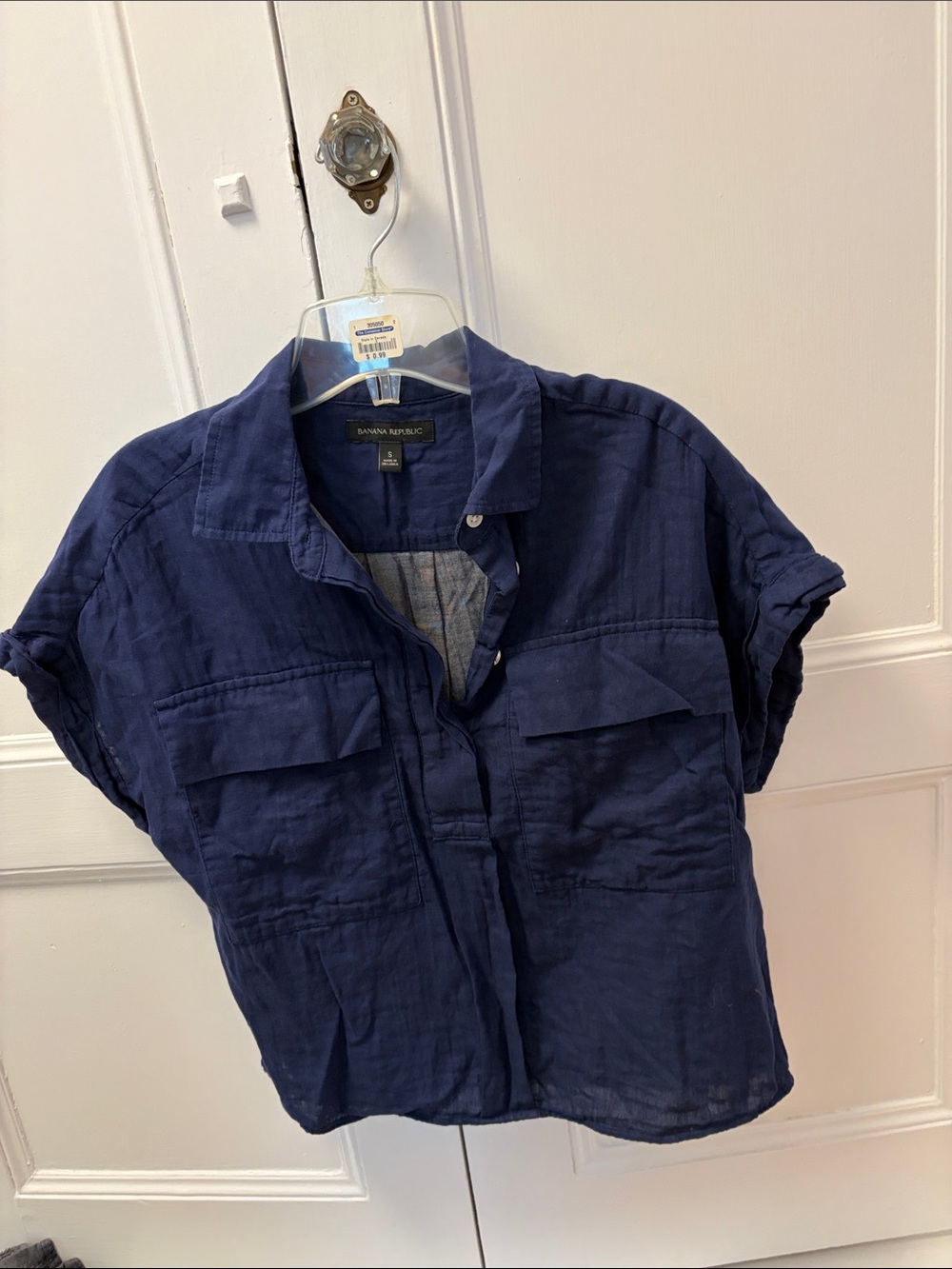 Banana Republic Women’s  Casual Navy Button Down Shirt
